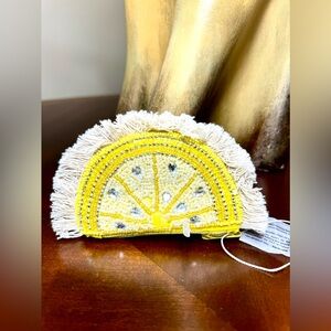Purse Antik Kraft Handcrafted Beaded Lemon Lime
Coin Purse wristlet